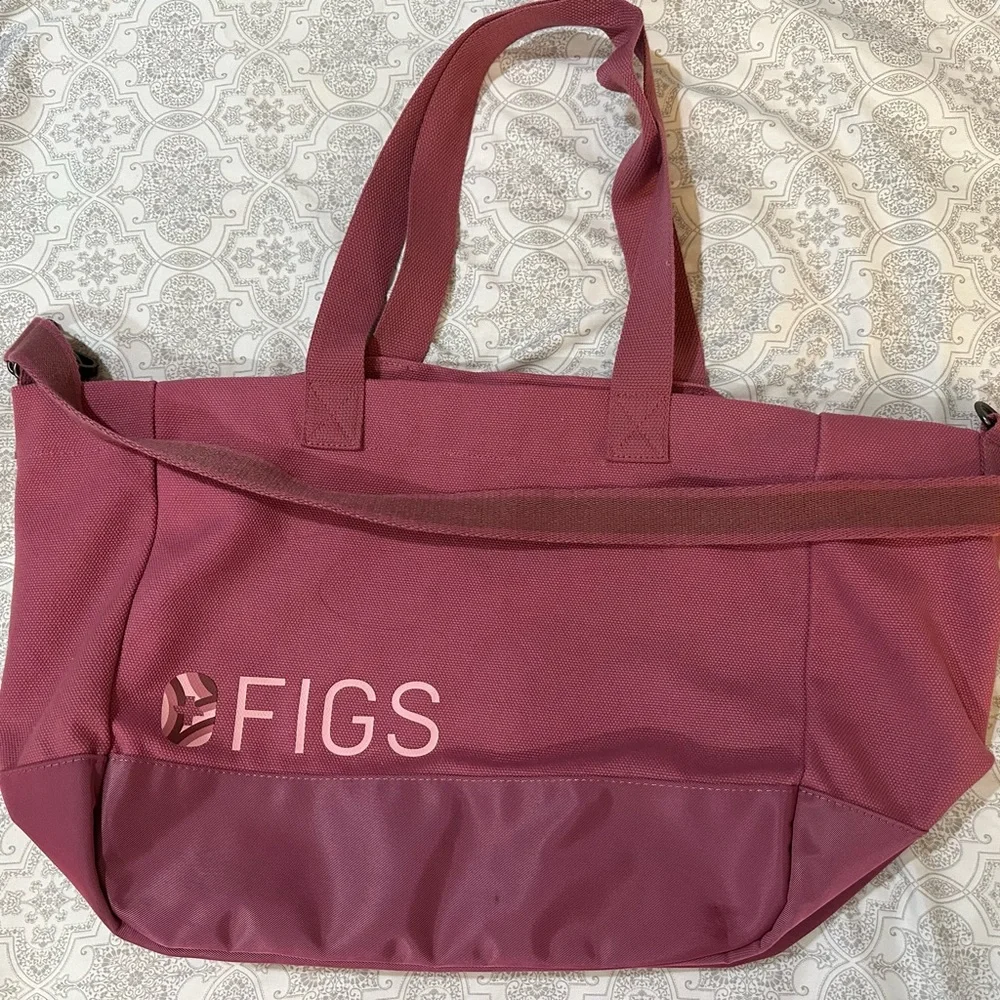 FIGS Large Pink Canvas Tote Bag